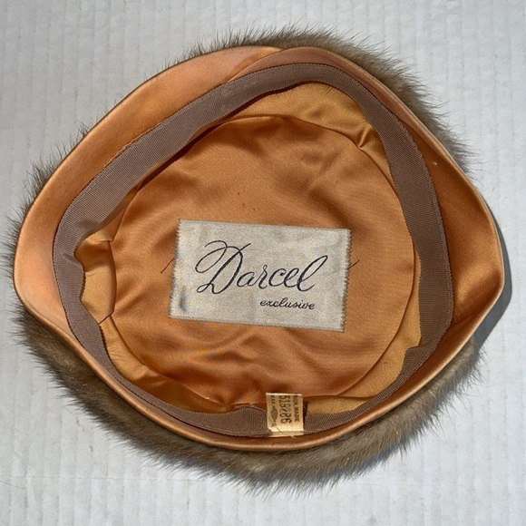 Vintage Darcel Satin And Genuine Fur Pillbox Hat - Picture 4 of 6